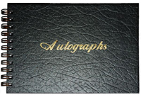 Black Leatherette Wire-O Autograph Book with Gold Foil Stamp